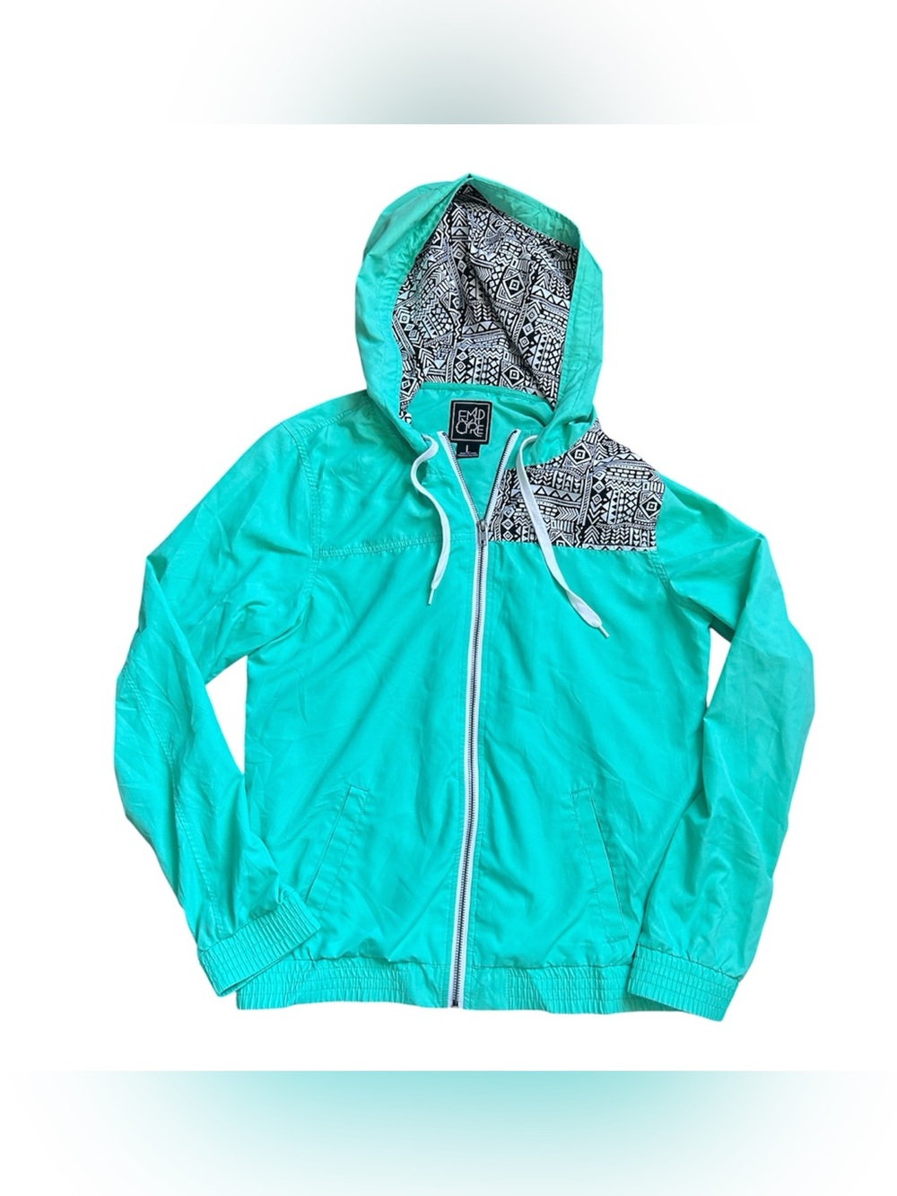 Empyre NWOT Mint Green w/Aztec Design Soft Windbreaker Fabric size L